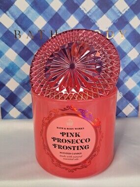 LBath & Body Works Pink Prosecco Frosting Scented Candle - Iradesent Spinwheel